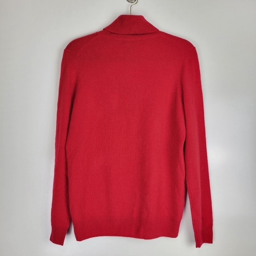 NWT C by Bloomingdales 100% 2-Ply Cashmere Turtleneck Sweater Scarlet Size L - Picture 6 of 12